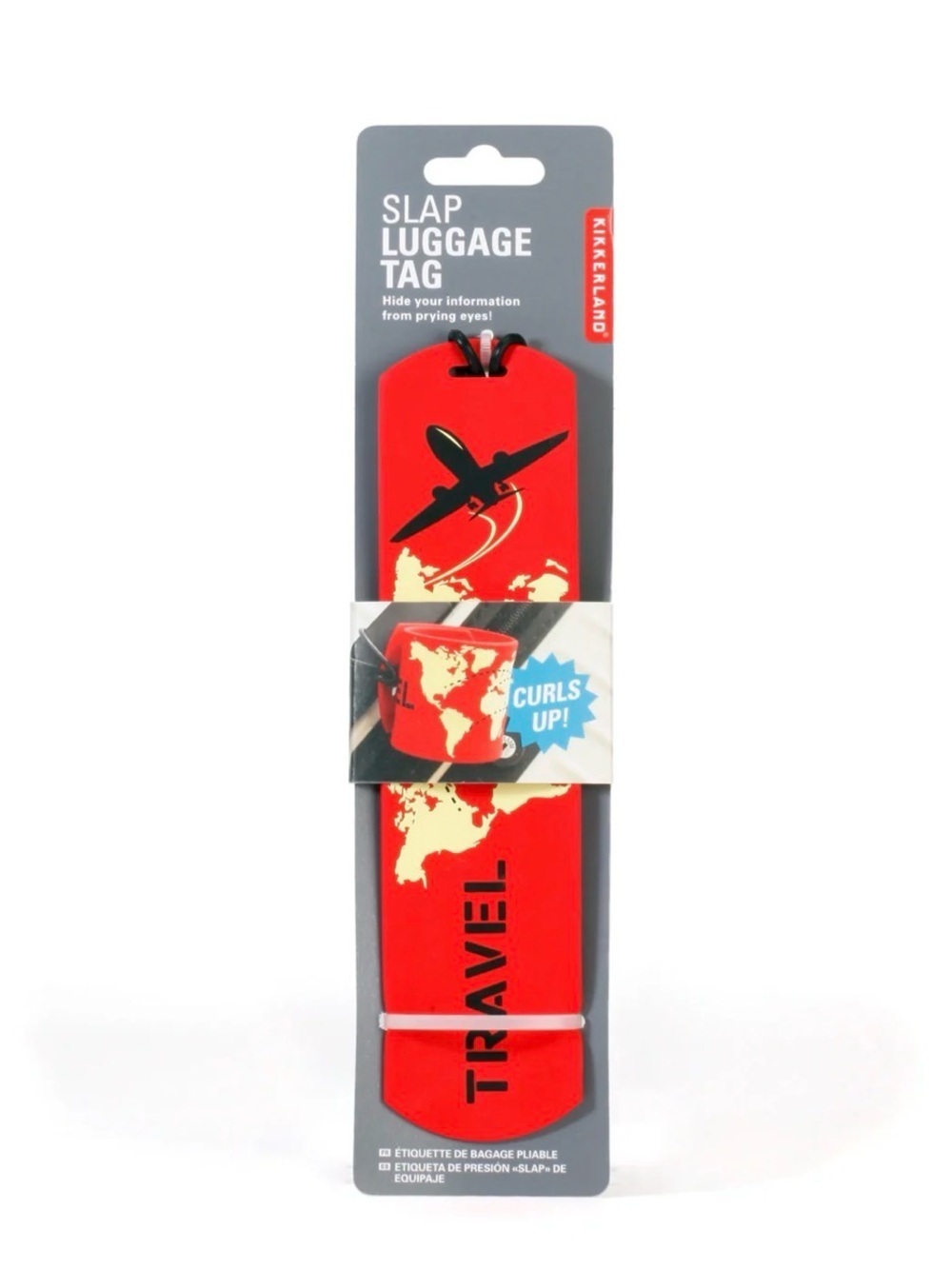 Travel slap curl up luggage tag “hide your information” new with tags airplane